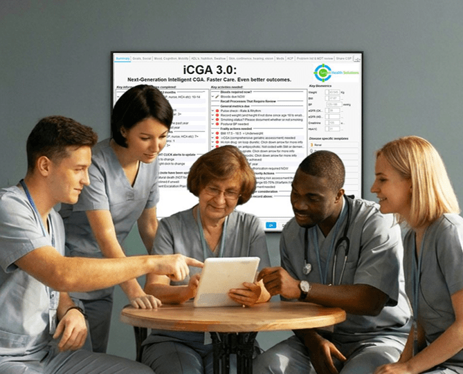 Integrated Neighbourhood Team using digital Comprehensive Geriatric Assessment (CGA) software to support coordinated frailty care, shared assessment, and multidisciplinary decision-making.